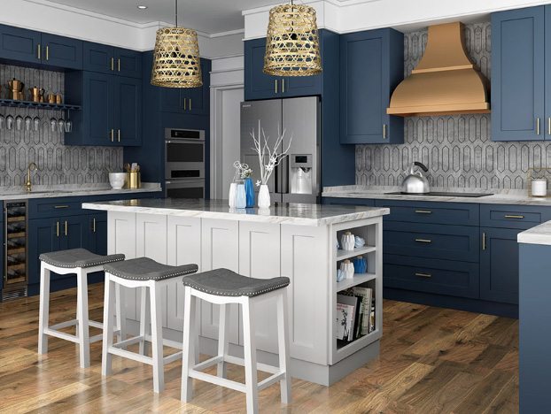 blue shaker kitchen